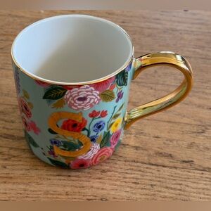 Rifle paper Co x Anthropologie monogram coffee tea mug S